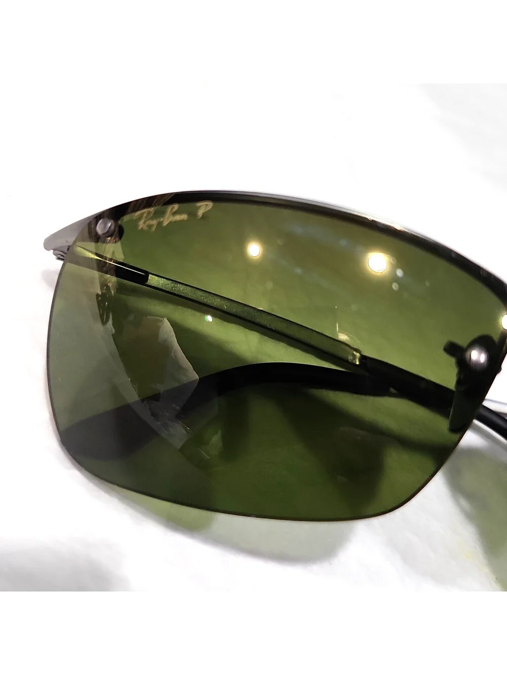 Ray Ban RB3544 029/6O Gunmetal Wrap Green Polarized Sunglasses 64-15 125